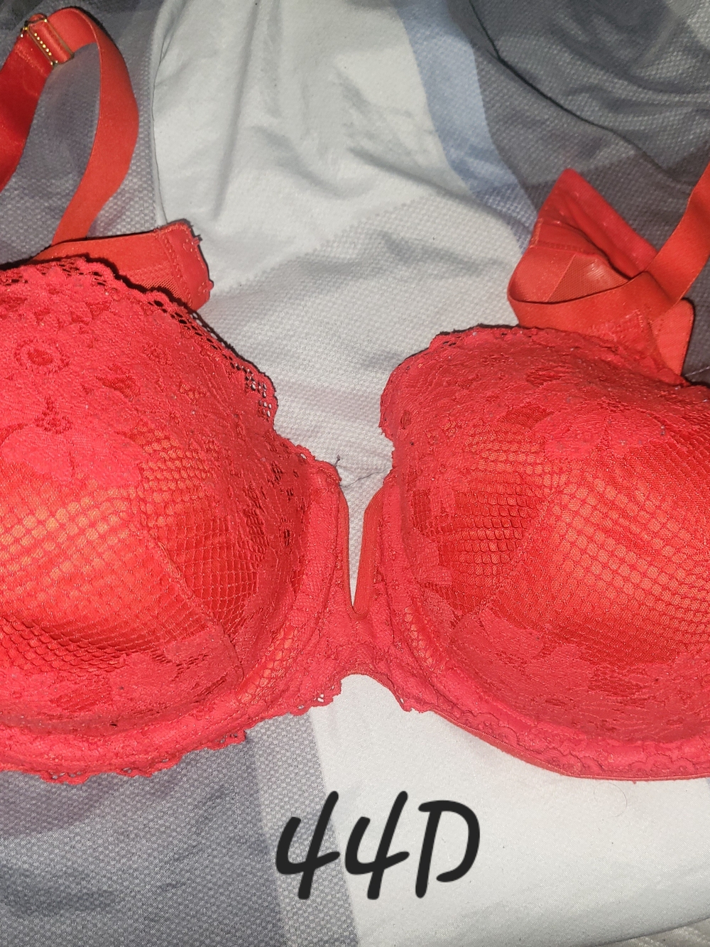 Lane Bryant Coral Red Lace Underwire Bra
